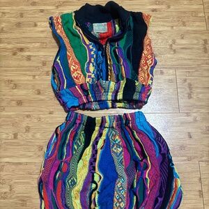 Custom Reworked Coogi Knit Set – Authentic Coogi Sweater – Fits Size Small